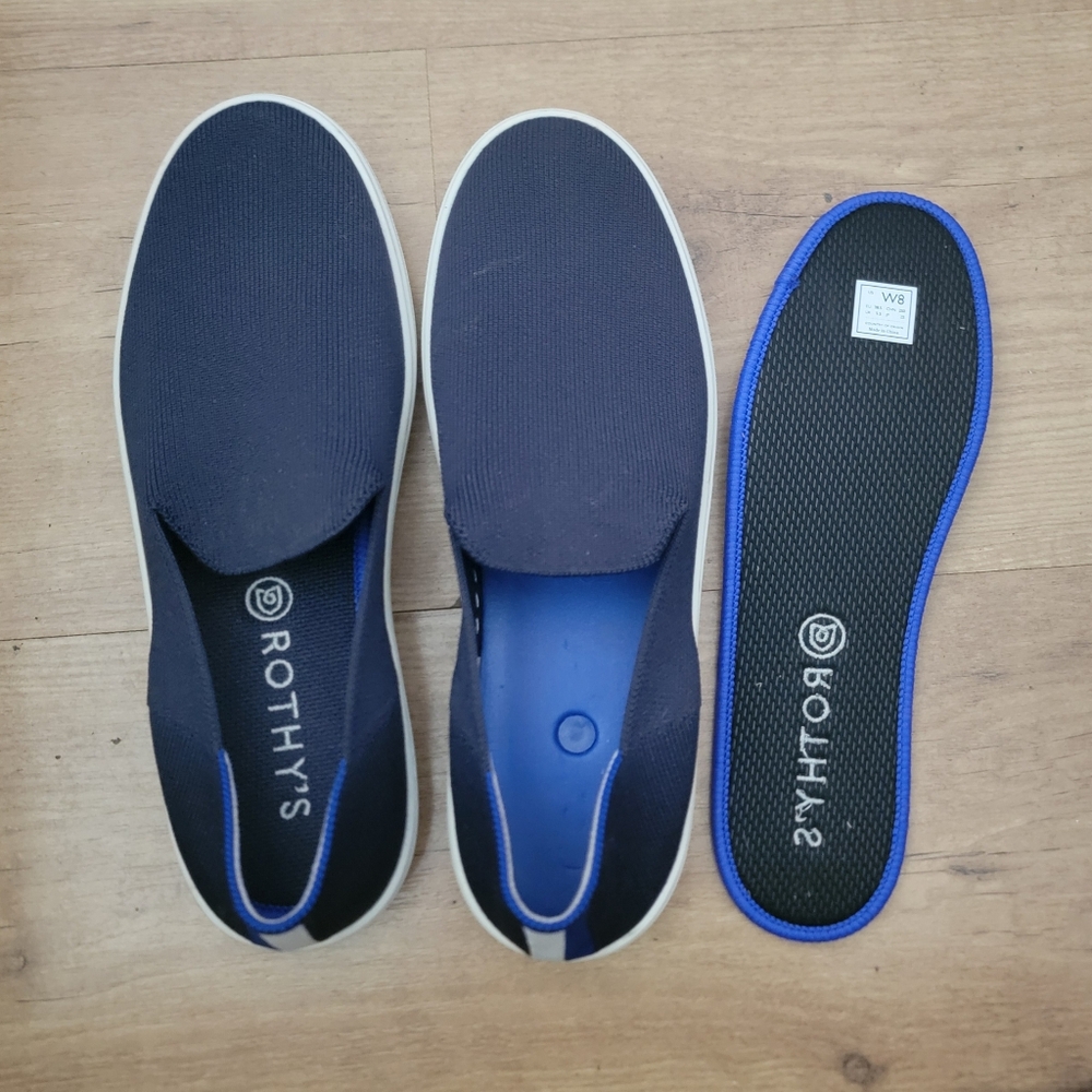 Rothy's The Original Slip On Deep Navy Blue Sneaker - Picture 7 of 10